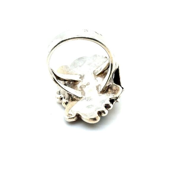 Silver Malachite Leaf Ring - Picture 3 of 7